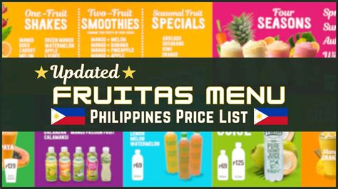 Fruitas Menu Prices Philippines 2024 [Updated] — All About Philippines .